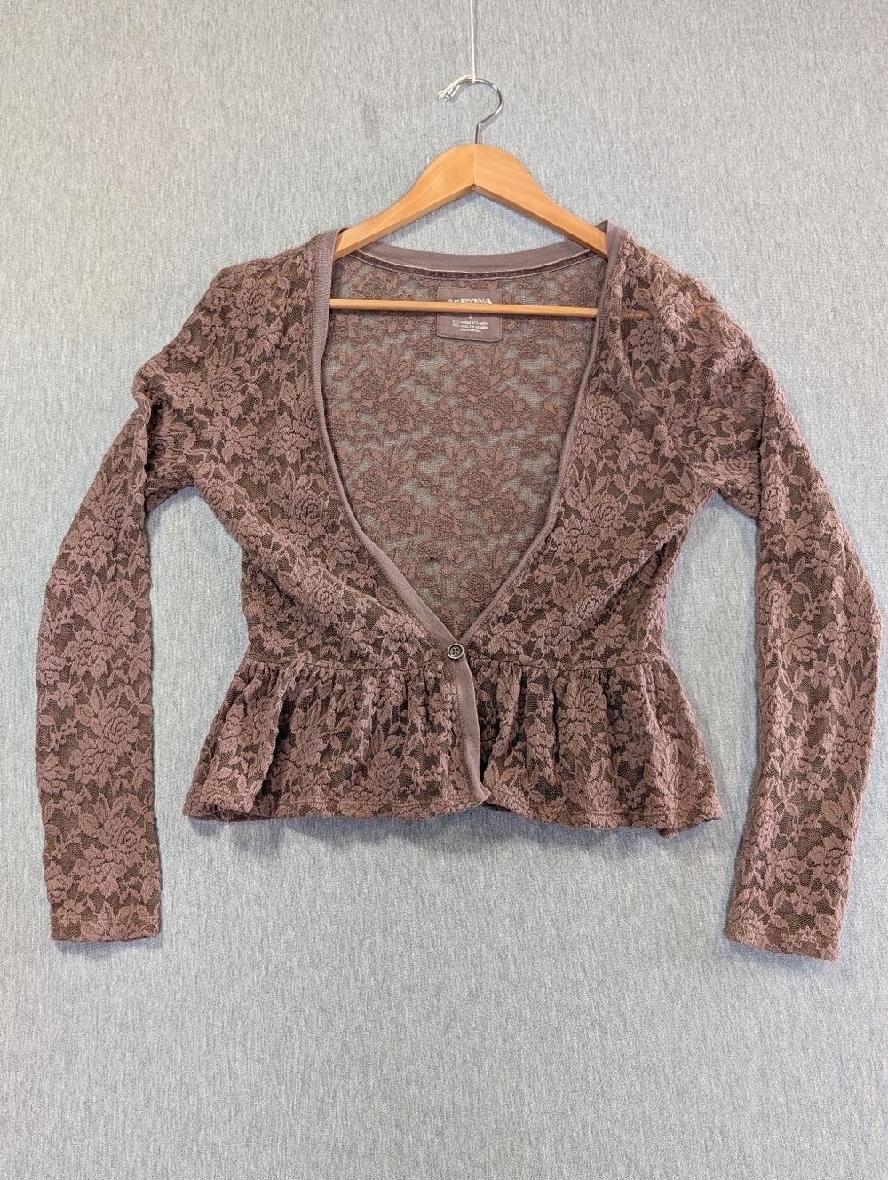 Arizona Jean Co. Lace Boho Top Women's Small Light Brown
